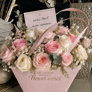 Bouquet de fleurs avec message personnalisé